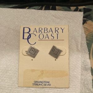 VTG New Barnaby Coast  .925 Sterling Silver Square Post  Earrings